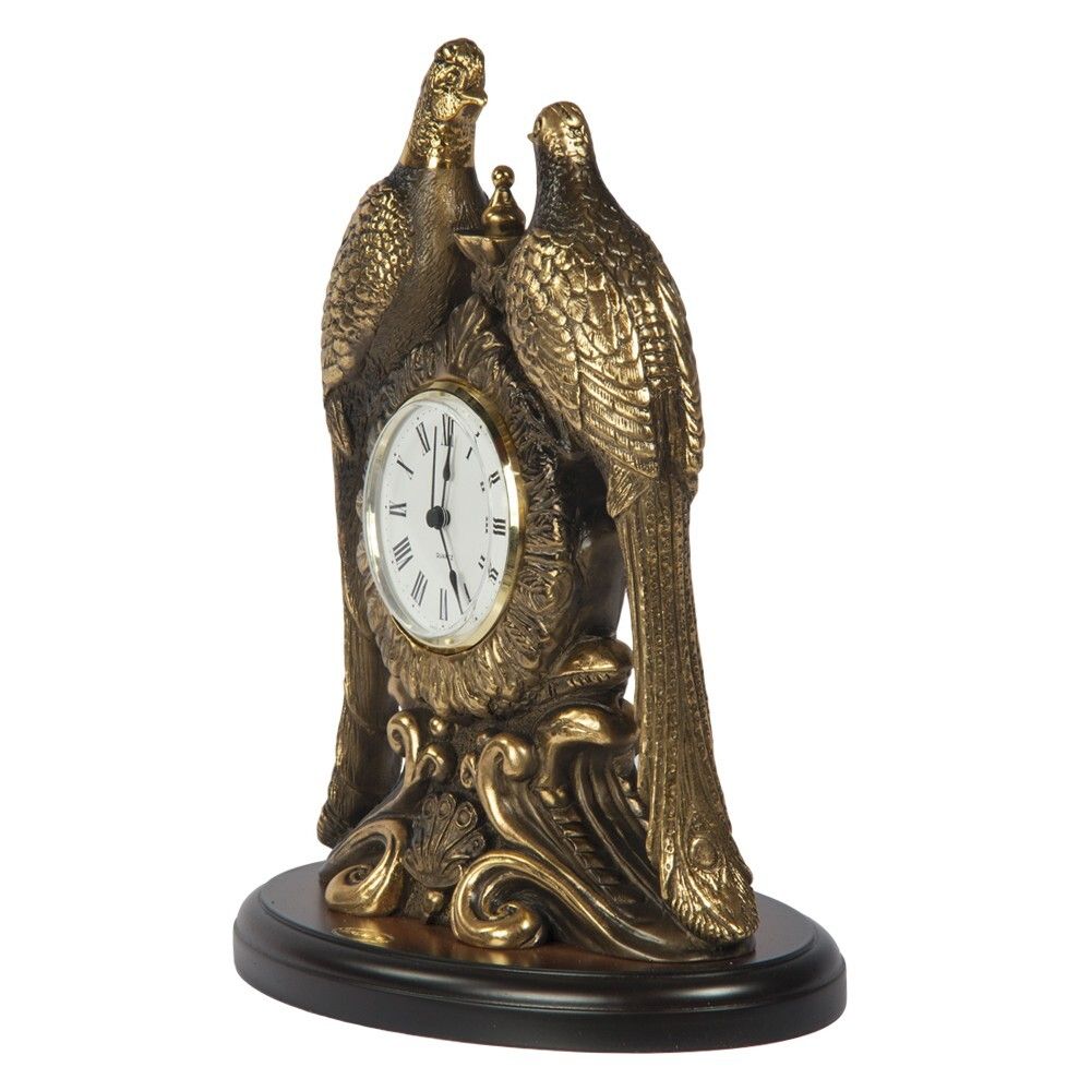 Часы настольные Павлины Бронза