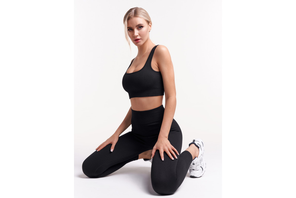 Топ Urbanfit в рубчик, размер S, черный