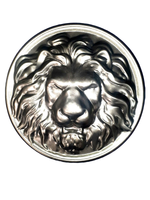 Кованое изделие голова льва из стали d270 (1мм). Вес: 0.381 кг.