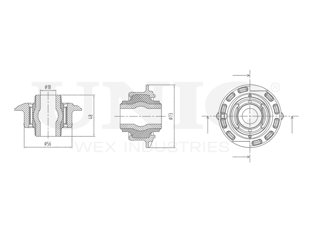Сайлентблок задний переднего нижнего рычага UNIO RMP-20090