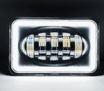 С173 / Фара светодиодная с кронштейном, ДХО+Поворотник (4X6 дюймов, 12/24V, 6000K) (1 шт)