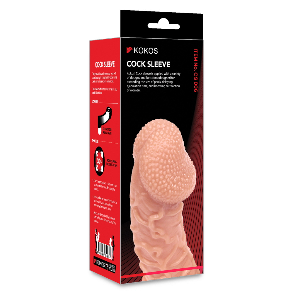 Насадка Cock Sleeve телесная TPE KOKOS CS-006-L