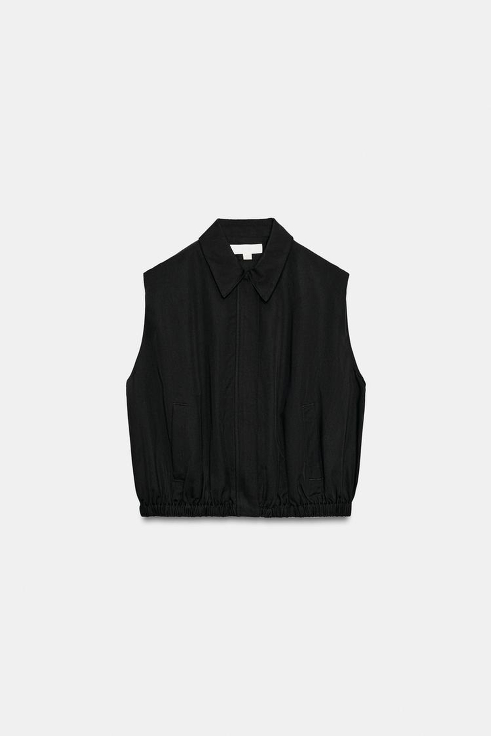 ZARA ОБЪЕМНЫЙ ЖИЛЕТ, ЧЕРНЫЙ