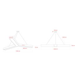Светильник LED ЭРА Geometria SPO-144-W-40K-066 Igrek 66Вт 4000К 5000Лм IP40 1200*80 белый подвесной драйвер внутри | Декоративные светильники Geometria