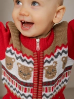 Вязаный комбинезон для новорожденных и малышей на молнии