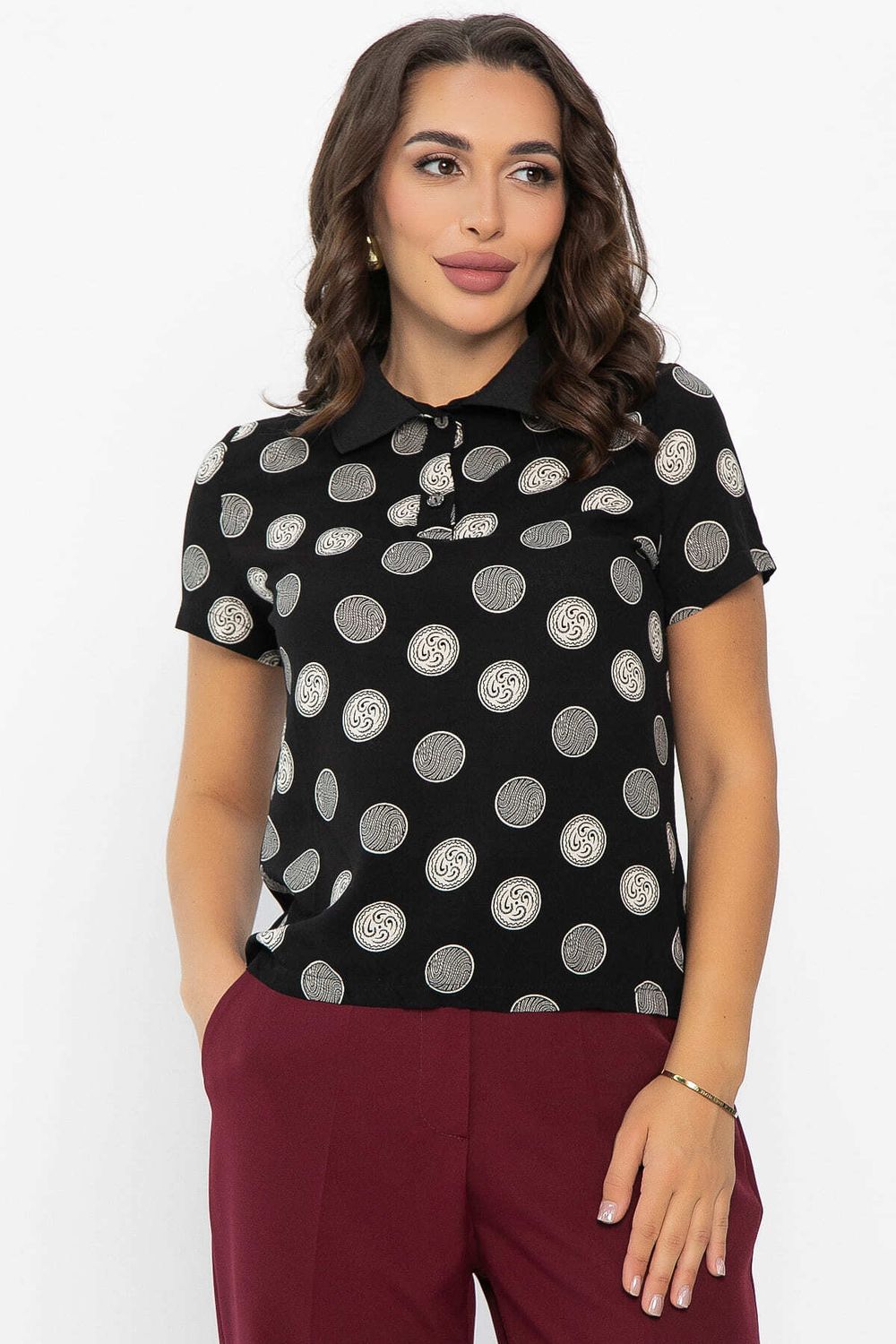 Поло Тренди (черное/круги) Б14092-10М LT Collection