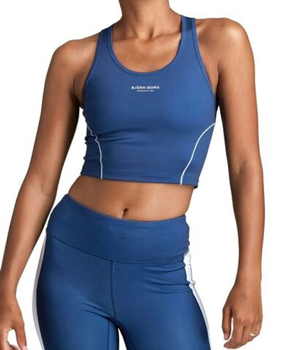 Женский топ теннисный Björn Borg Cropped Tank STHLM W - blue depths