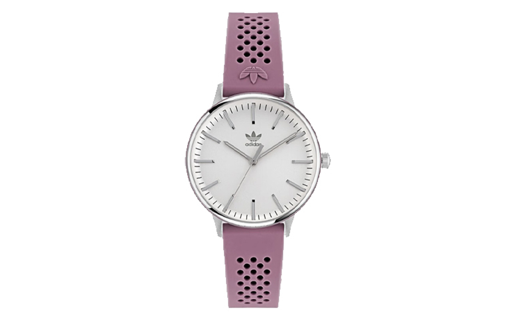 Adidas Originals STYLE Wrist Watch Quartz Movement Silicone Strap Silver Dial Women"s Watch 50m Water Resistant