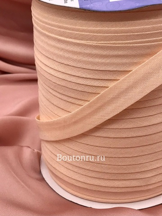 Косая бейка хлопок № 006 бежевая (кремовая) GAMMA GK-15C 14-15 мм