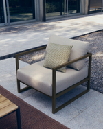 Comova Уличное кресло из алюминия светло-серое с зеленым алюминиевым каркасом