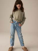 Джинсы с вышивкой для девочки Next E49-514, Голубой