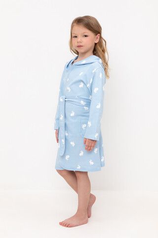 халат  для девочки  К 5763-1/небесно-голубой,кролики