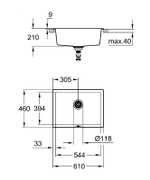 Кухонная мойка Grohe K700 61 31655AT0 Серый гранит