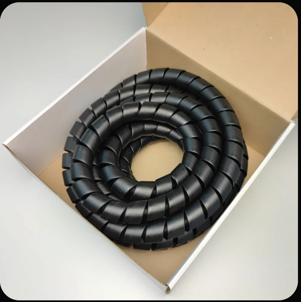 Спираль защитная пластиковая, внутренний диаметр 20мм, 5 метров, черная