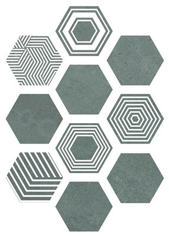 Керамогранит PIER17 Hexa Turquoise (10 вариаций рис.)