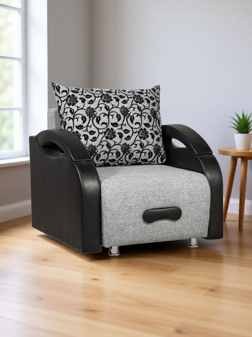 Кресло-кровать, Юпитер Аслан Серый, 96х90х80 см, для дома, дачи, балкона