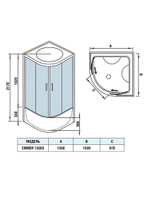 Душевая кабина WeltWasser  WW500 EMMER 15055-2 150х150 см,  прозрачное стекло, поддон высокий