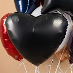 Шар (19''/48 см) Сердце, Графит, 1 шт.