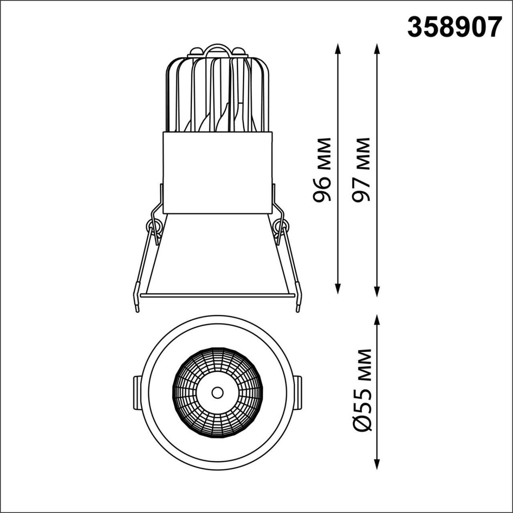 358907 SPOT NT22 442 черный Встраиваемый светодиодный светильник с переключателем цветовой температуры IP20 LED 3000К\4000К\6000К 7W 220V LANG