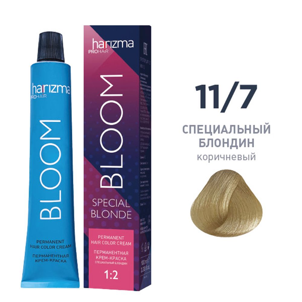 Перманентный краситель Bloom 11/7 Специальный блондин - коричневый 100 мл