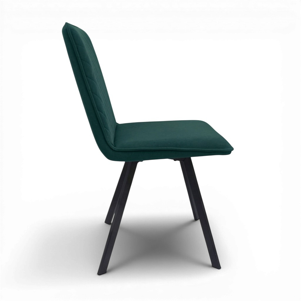 Стул "Капри" (арт. 301) велюр Бренди В10 зеленый, ножки черные