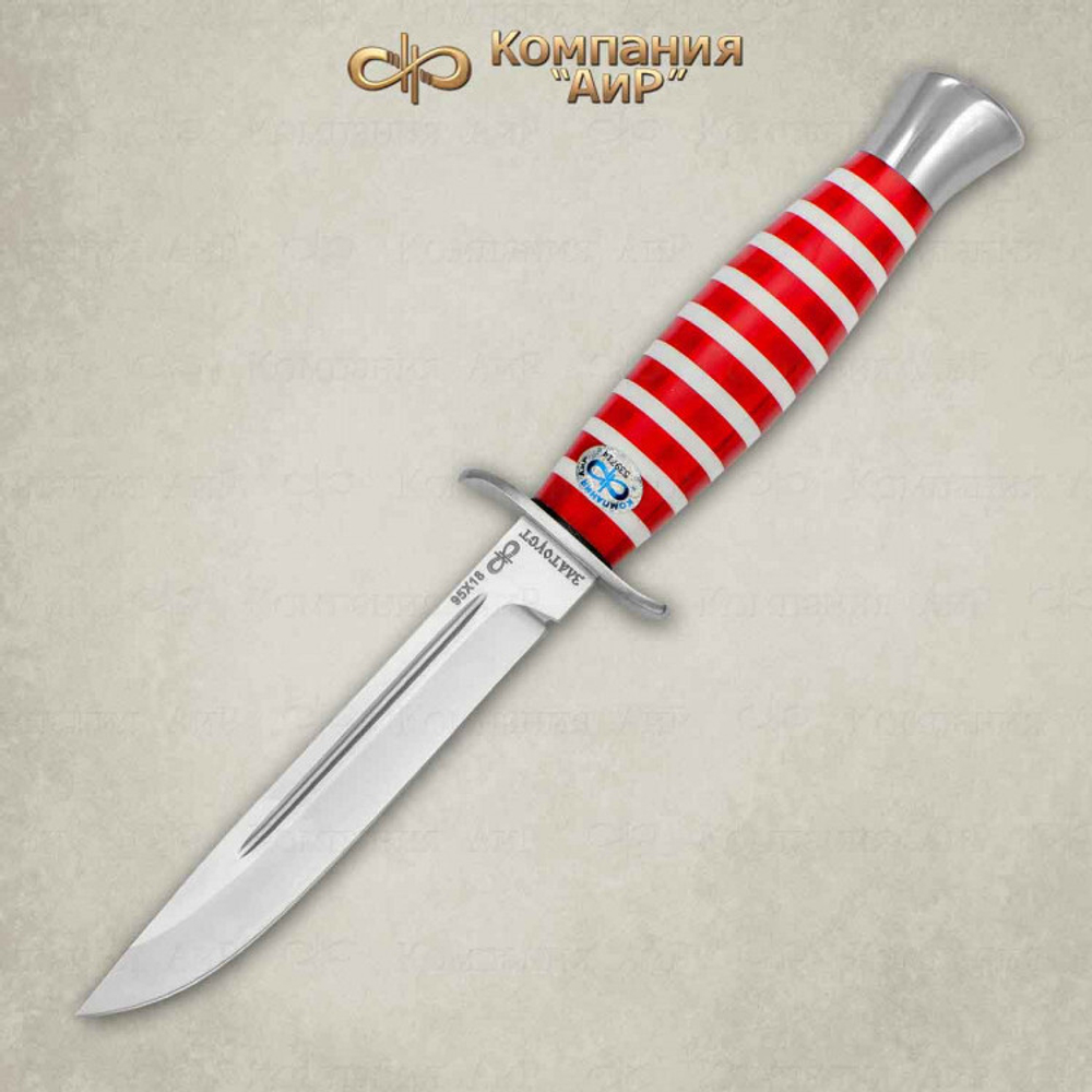 Нож АиР Финка-2 95х18 оргстекло (эмблема: МВД)