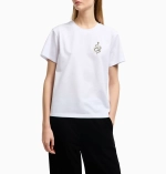 Футболка с вышивкой Lunar New Year из мерсеризованного трикотажа от Armani