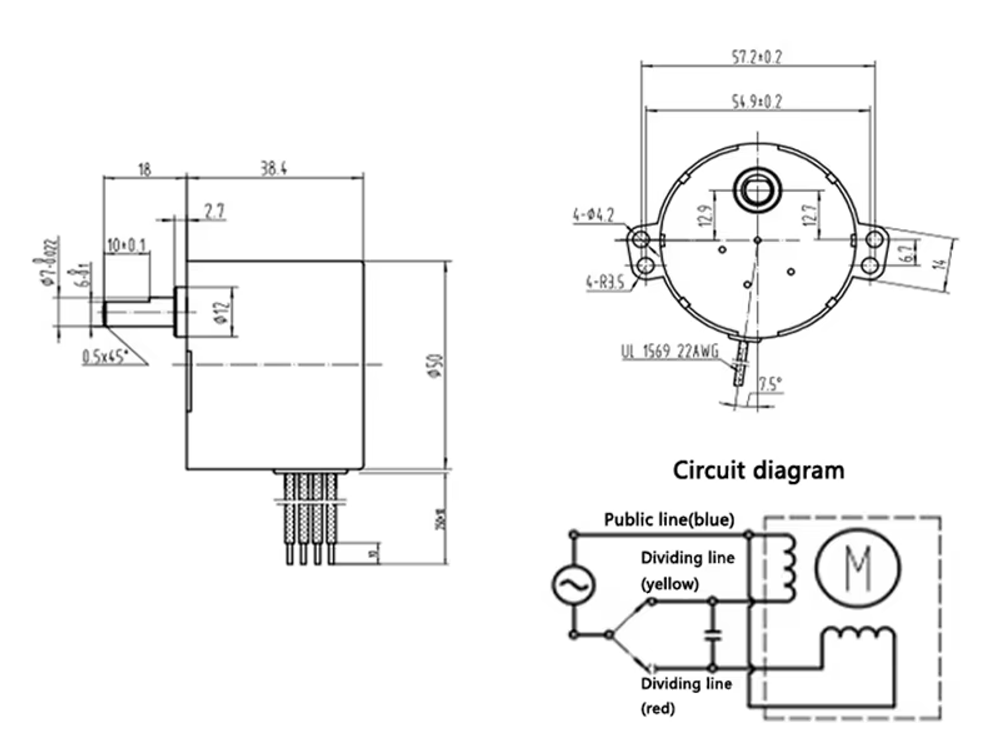 Мотор-редуктор 50KTYZ 1/1.2r/min для льдогенератора ZB-26, ZB-50 тихоходный