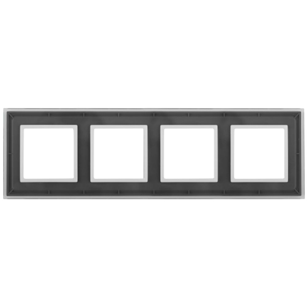 14-5104-00 ЭРА Рамка на 4 поста, стекло, Эра Elegance, прозрачный+бел