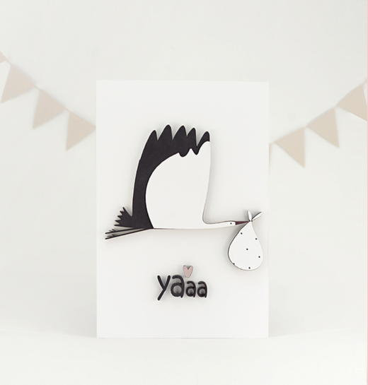 Открытка с деревянным элементом «Уааа» 15 × 10,5 см
