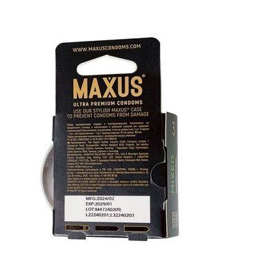 Презервативы Maxus Mixed в пластиковом кейсе No3