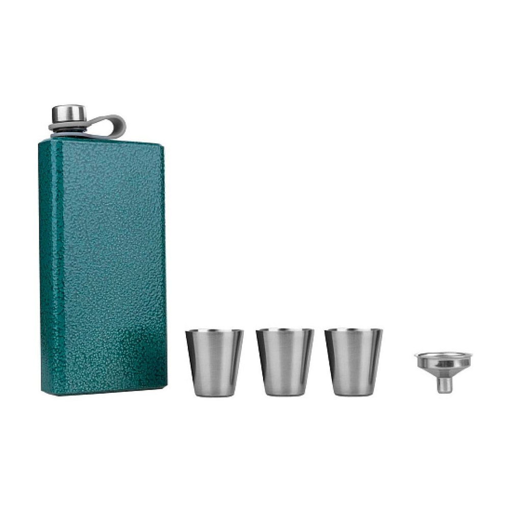 Набор Helios Рыбак (фляжка 390 мл + 3 стопки + воронка) (HS-2023-FH-2)