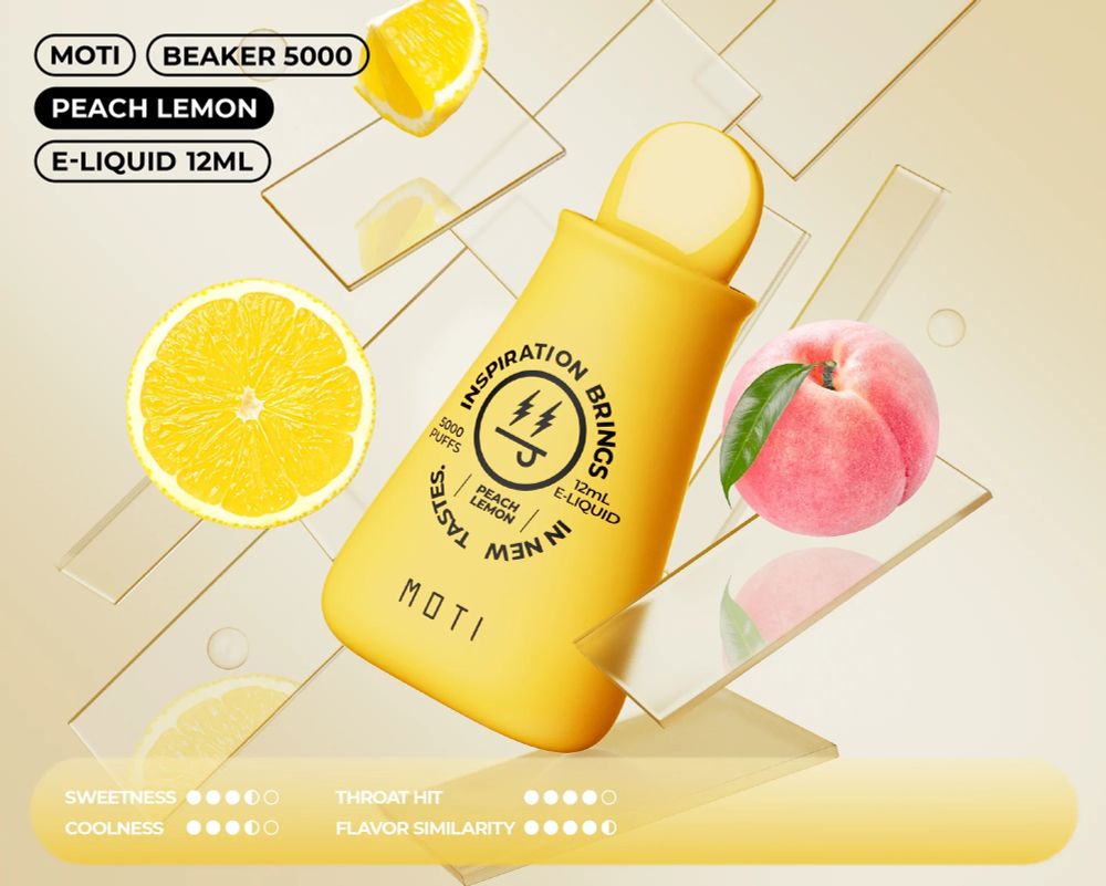 Moti Beaker Персик лимон 5000 купить в Москве с доставкой по России