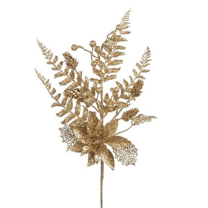 Ветвь золотая с пуансеттией [Арт. KC C 18-942239]