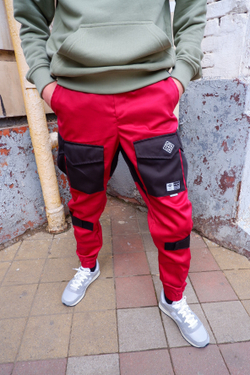 Джоггеры НПОГП Тактик 2 Бордово / Чёрный твил