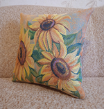 Декоративный гобеленовый чехол для интерьерной подушки Цвет солнца 38*38