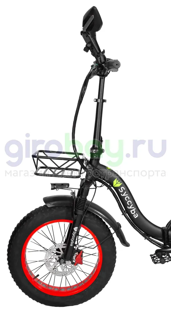 Электровелосипед Syccyba F11 Pro (48V/15Ah) - Красный обод фото №5