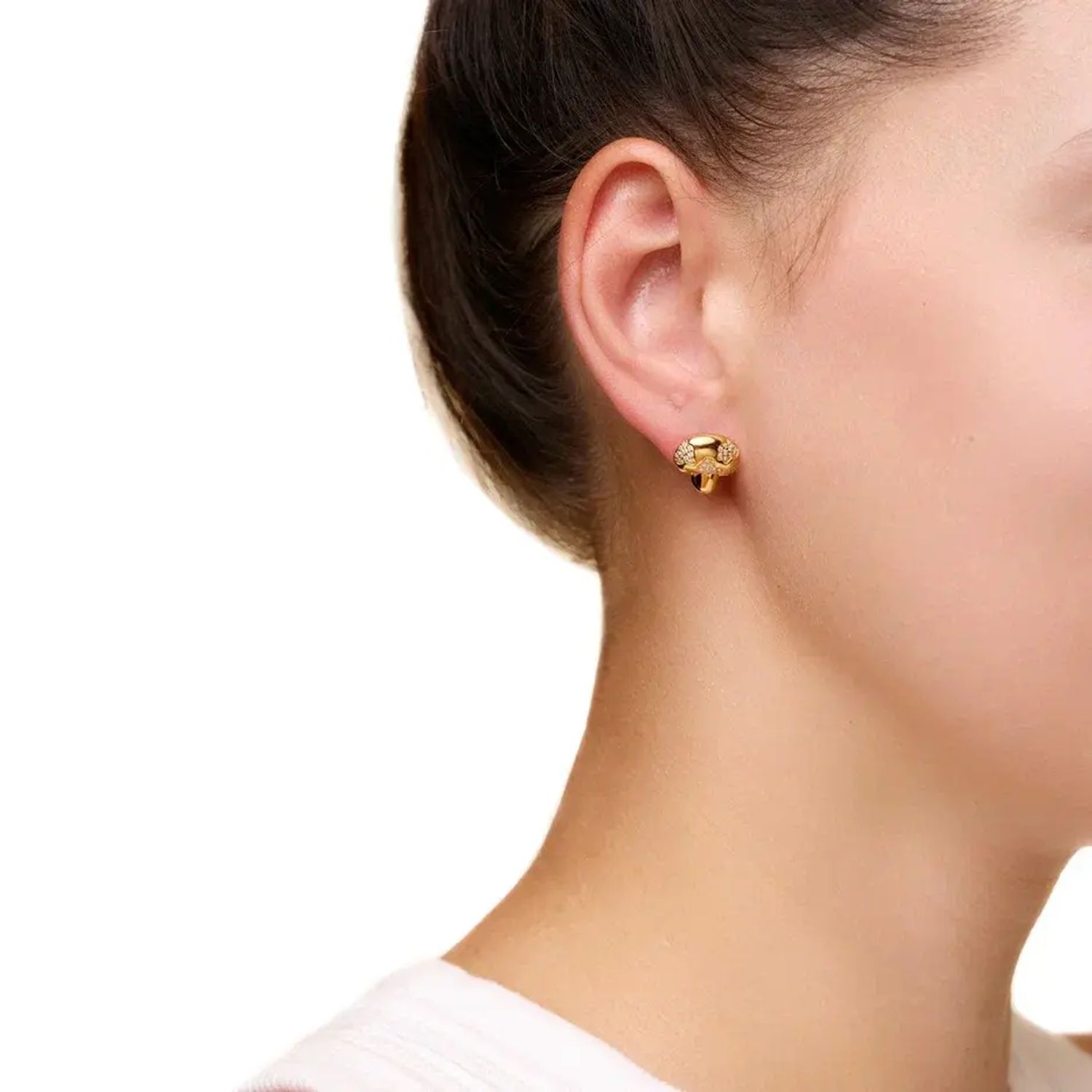 Серьги Gold Crystal Mushroom Earrings
