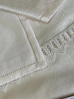 Скатерть круглая 220 и 8 салфеток Gamba 9884СК Panna шампань