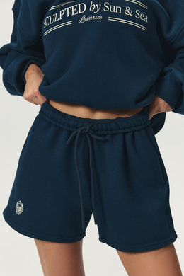 Свитшот на короткой молнии с принтом Тёмно-синий