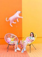 Шар (46''/117 см) Фигура, Леопард, Розовый, 1 шт.