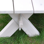 Деревянная скамейка садовая Осло из массива сосны для дома и сада 200х44 см, белая