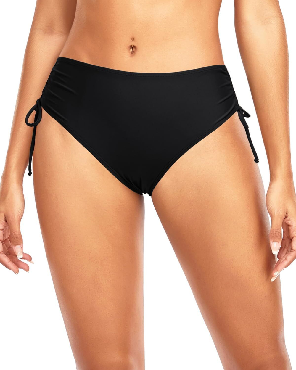 Черные женские плавки с утяжкой по бокам (Размер: XS) (Цвет: черный)