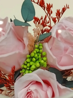 натуральные кустовые розы в стекле, вакуум