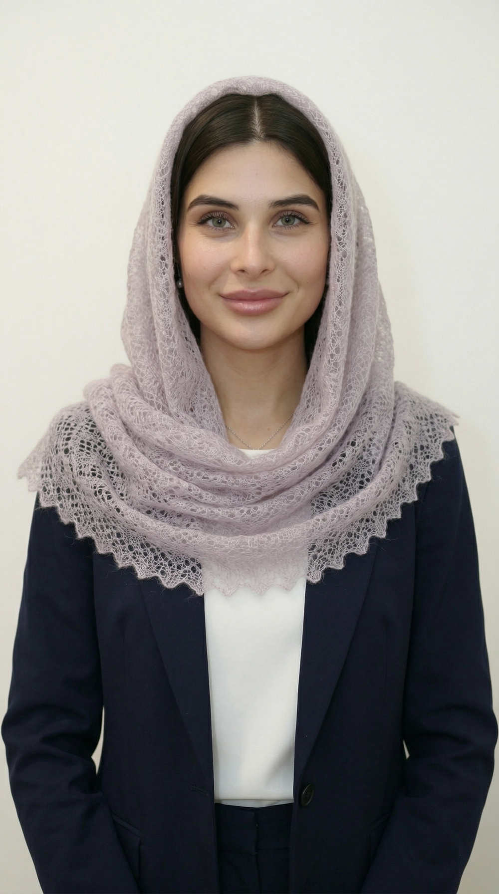 Оренбургский пуховый палантин П3-15050-06 магнолия