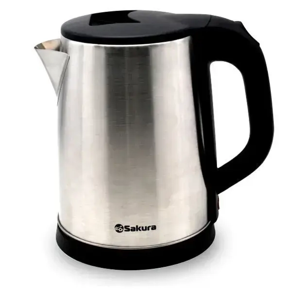 Чайник электр SA-2149 (2.0) нерж+черн д