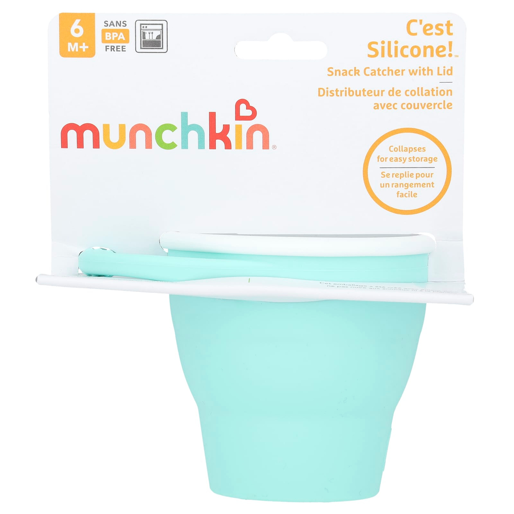 Munchkin, C'est Silicone! ™, ловушка для снеков с крышкой, для детей старше 6 месяцев, со вкусом мяты, 1 шт.