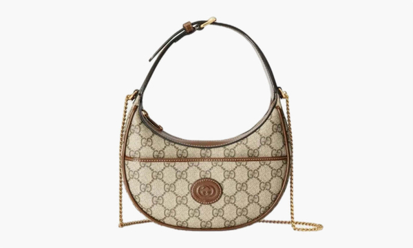 Сумка Gucci Half-Moon Shaped Bag Mini GG Supreme "Beige/Ebony"
