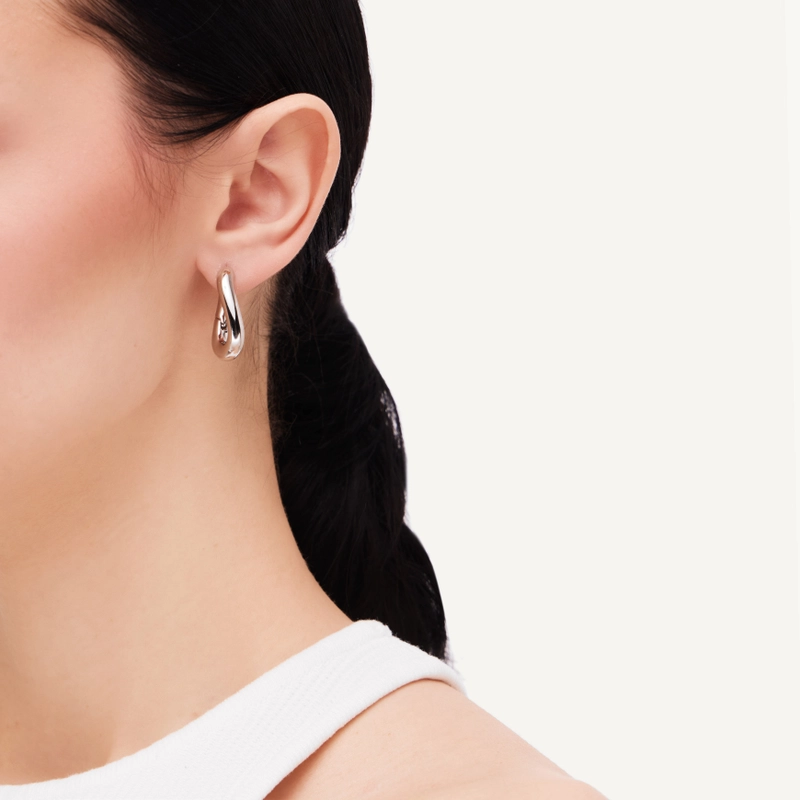 Серьги Гладкая Запятая – Серебро