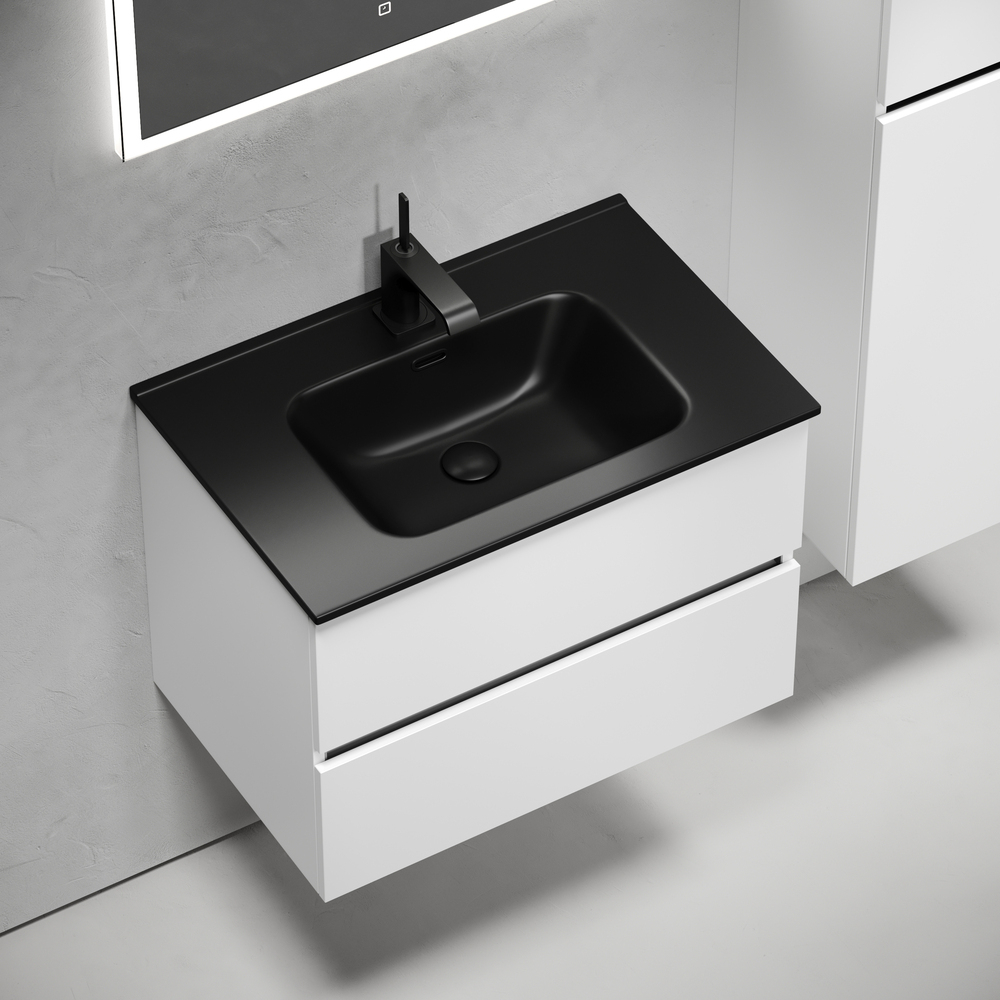 Тумба подвесная под раковину Sancos Urban, белый глянец 690х450х550